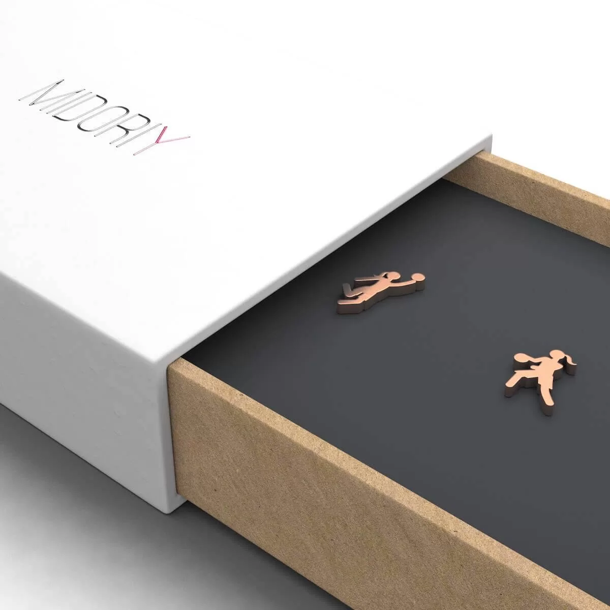 Stainless Steel Basketball Earrings Rose Gold Box 3/4 View
