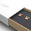 Stainless Steel Rabbit Earrings Rose Gold Box 3/4 View