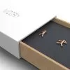 Stainless Steel Softball Earrings Rose Gold Box 3/4 View