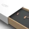 Stainless Steel Tennis Earrings Rose Gold Box 3/4 View