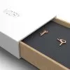 Stainless Steel Yoga Earrings 1 Rose Gold Box 3/4 View