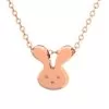 Bunny Rabbit Pendant Necklace Rose Gold