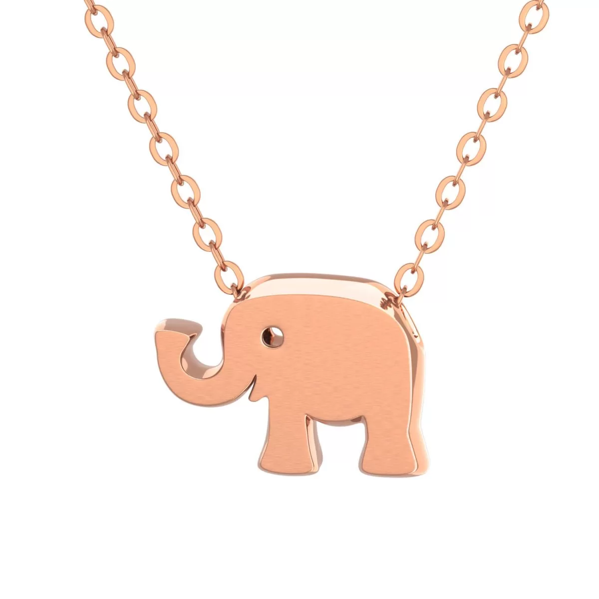 Elephant Pendant Necklace Rose Gold