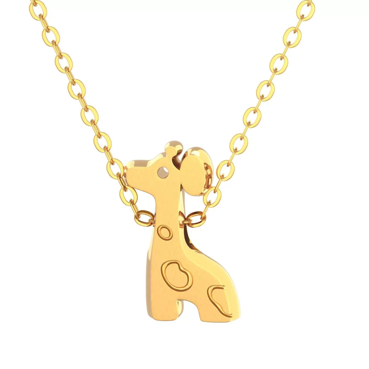 Giraffe Pendant Necklace Gold