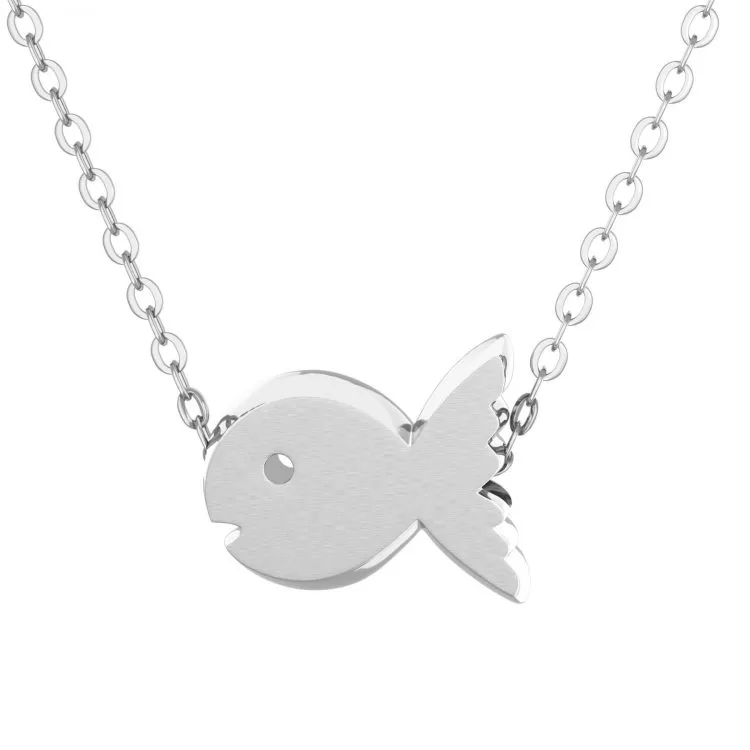 Goldfish Pendant Necklace Silver