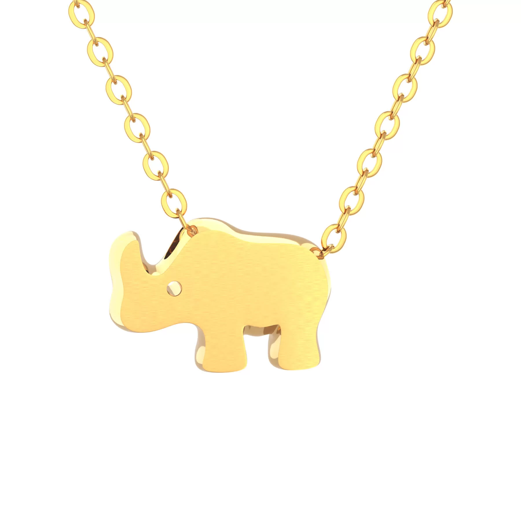 rhino necklace gold