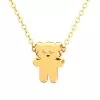 Teddy Bear Pendant Necklace Gold