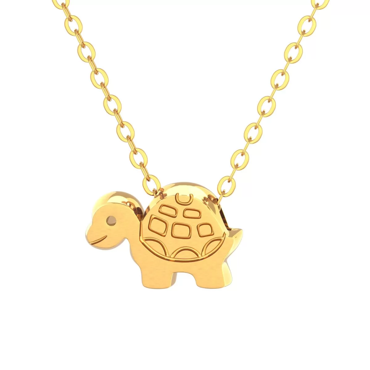 Turtle Pendant Necklace Gold
