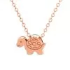 Turtle Pendant Necklace Rose Gold