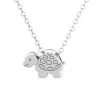 Turtle Pendant Necklace Silver