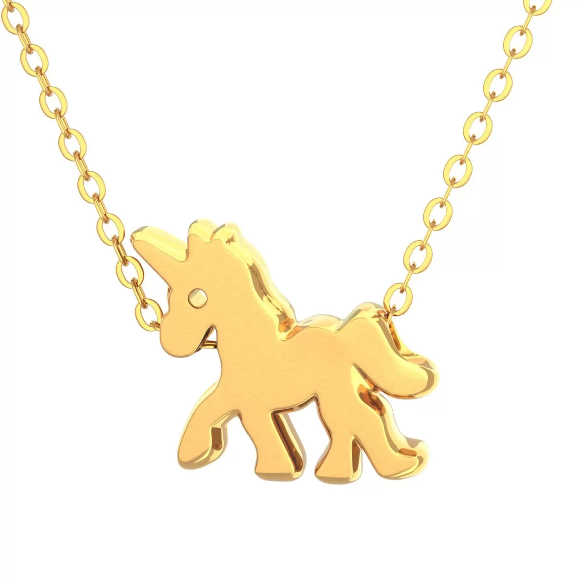 Unicorn Pendant Necklace Gold
