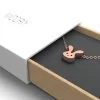 Bunny Rabbit Pendant Necklace Rose Gold Box 3/4 View