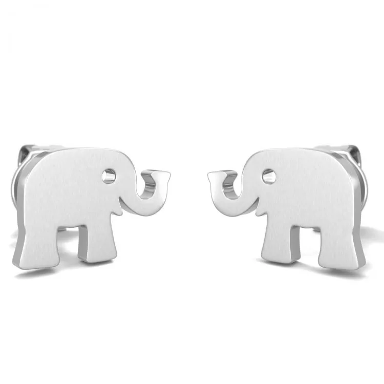 Hypoallergenic Elephant Earrings Silver