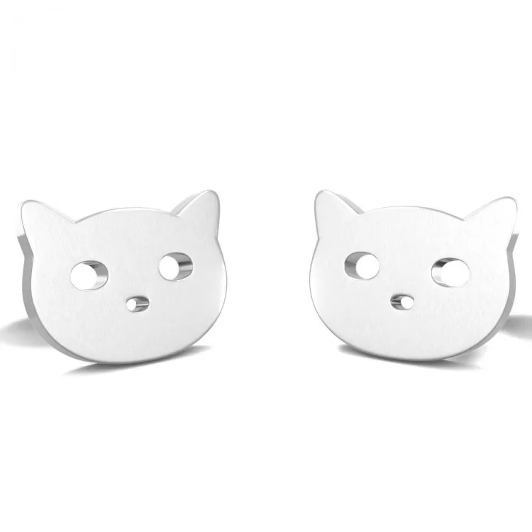 Cat Earrings Silver