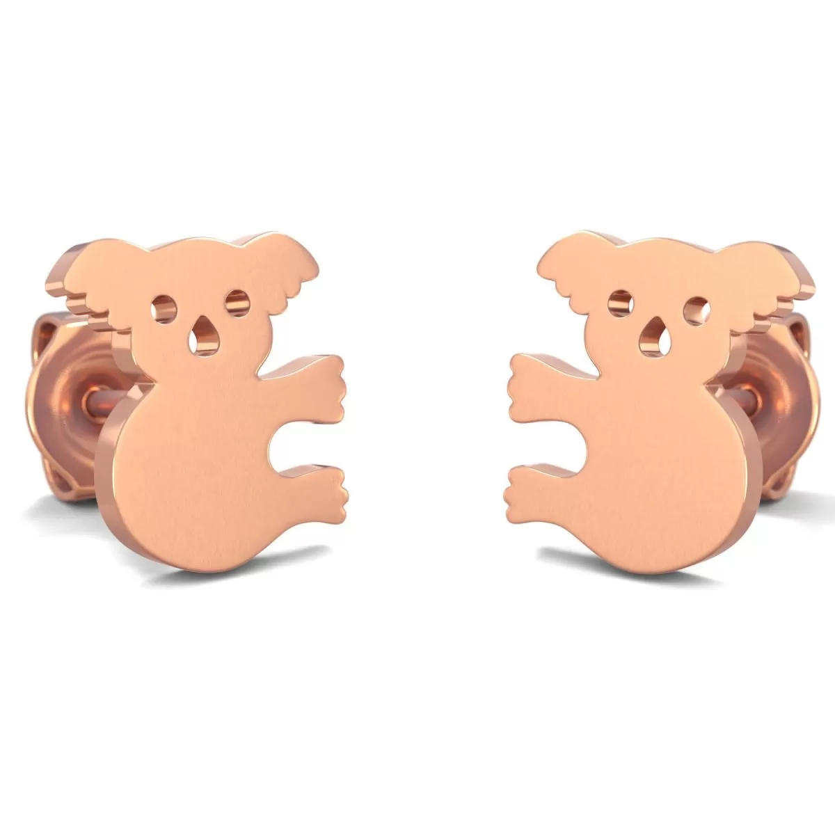 Hypoallergenic Koala Earrings Rose Gold