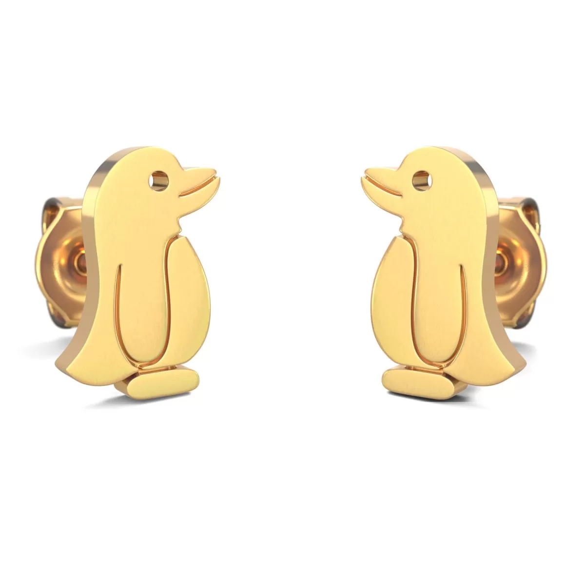 Hypoallergenic Penguin Earrings Gold