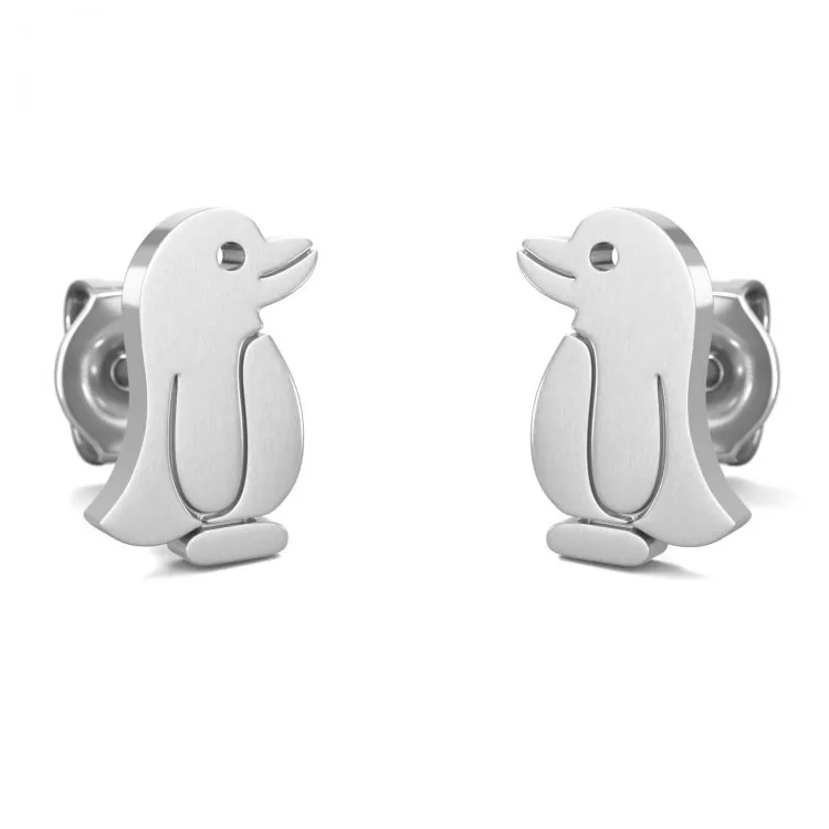 Hypoallergenic Penguin Earrings Silver
