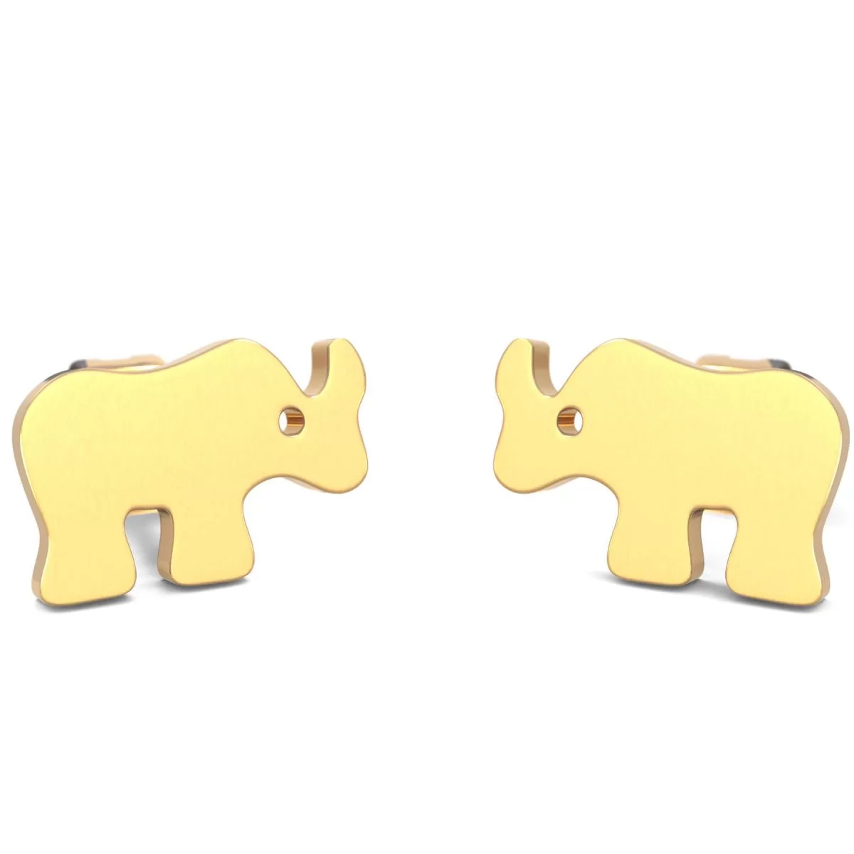 Hypoallergenic Rhino Earrings Gold
