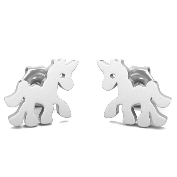Hypoallergenic Unicorn Earrings Silver