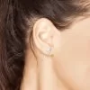 Basketball Earrings Silver Right on Ear