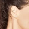 Softball Earrings Silver Right on Ear