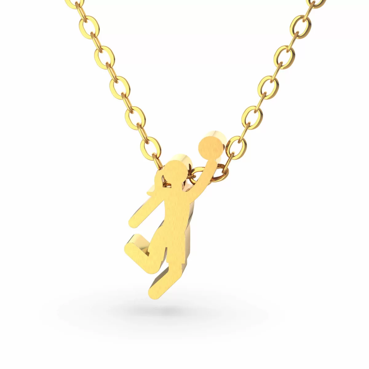 Basketball Pendant Necklace Gold
