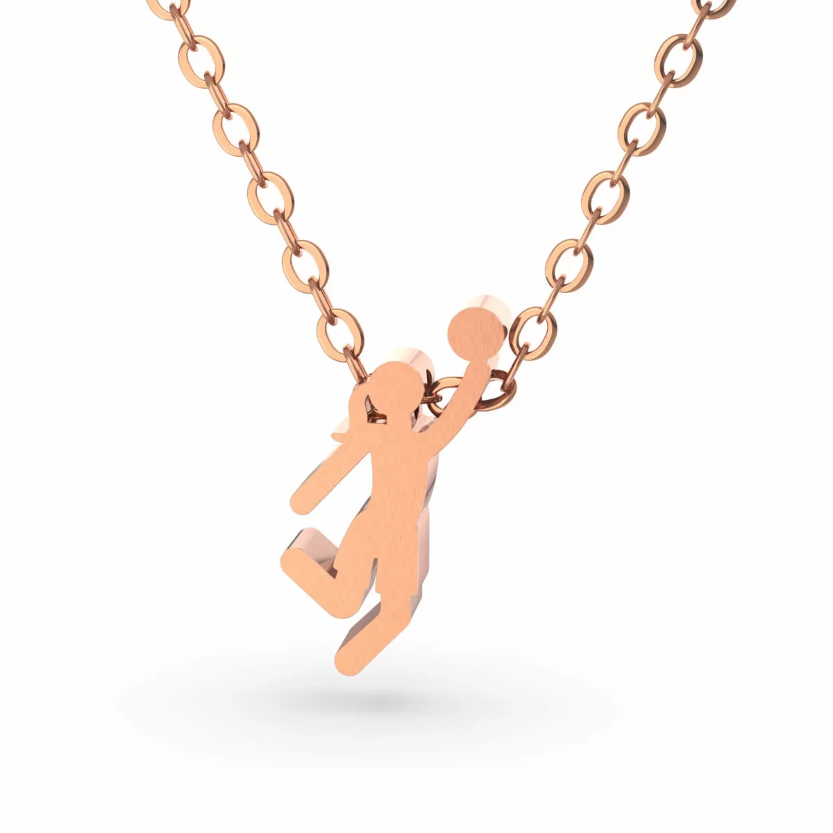 Basketball Pendant Necklace Rose Gold