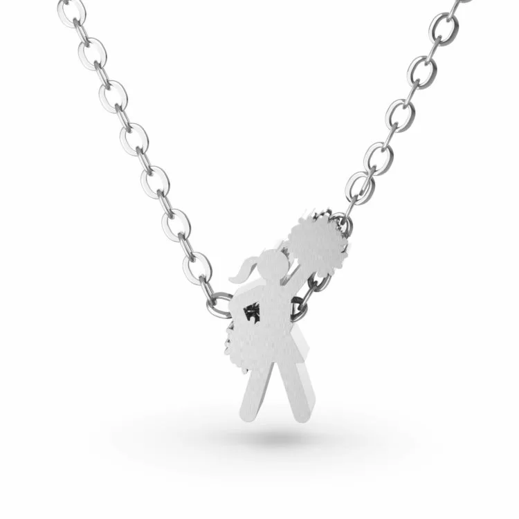 Cheerleading Style 1- Standing Pendant Necklace Silver