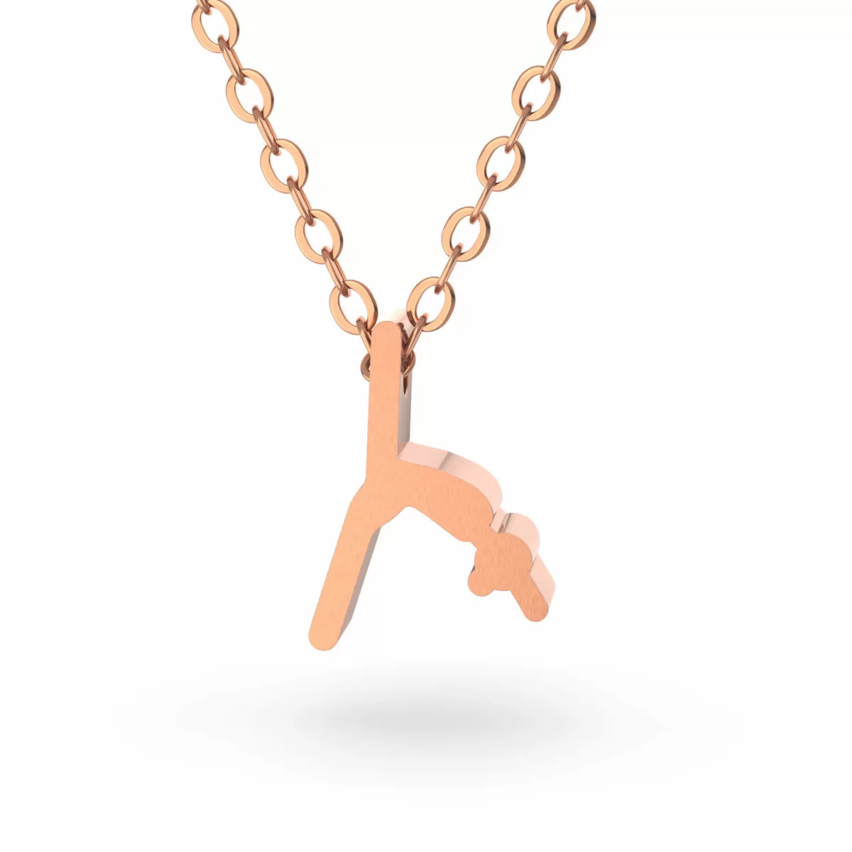 Gymnastics Pendant Necklace Rose Gold