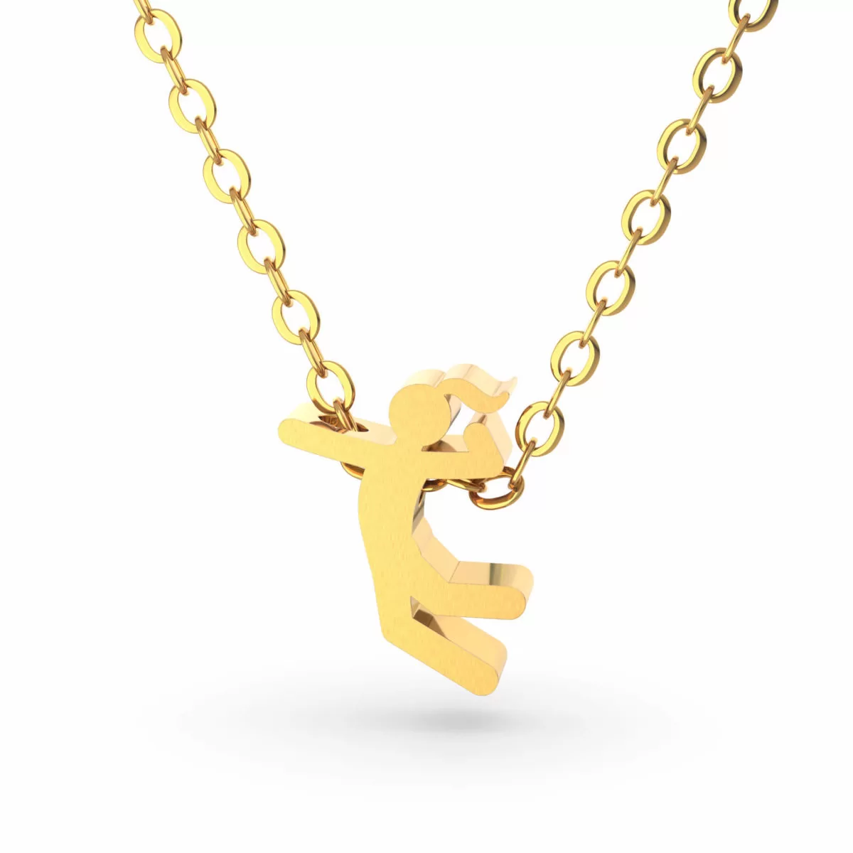 Volleyball Pendant Necklace Gold