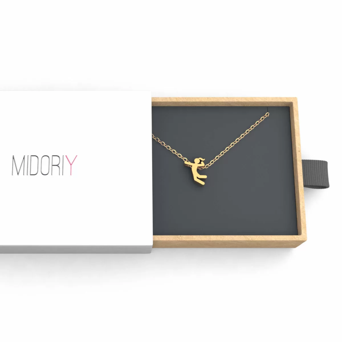 Volleyball Pendant Necklace Gold Box Overhead