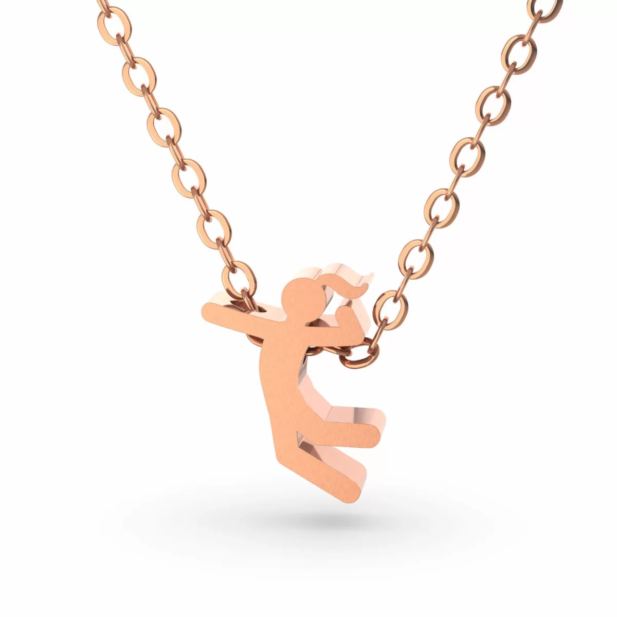 Volleyball Pendant Necklace Rose Gold