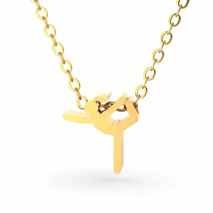 yoga style 2 dancer pose necklace gold 750x750